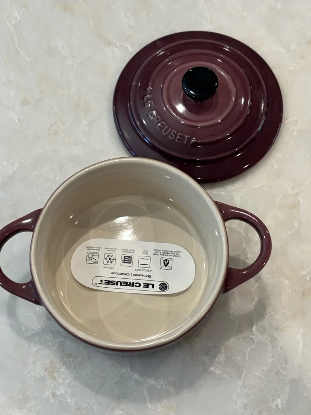 NWT Le Creuset Fig Ceramic 10cm mini cocotte